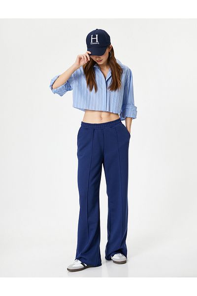 Koton Dark Blue Women's Wide Leg Sweatpants
