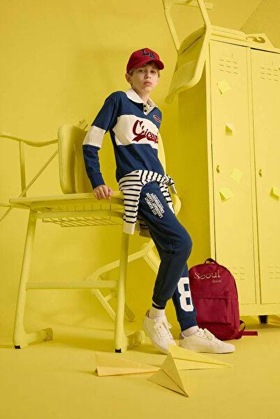 DeFacto Erkek Çocuk Beli Lastikli Baskılı Eşofman Altı F2715A825WN