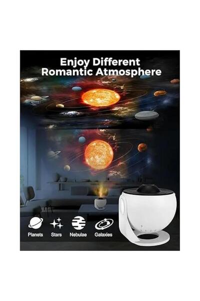 Tradeo HD galaxy projector with 12 discs, 360° rotation, timer & easy controls—perfect for kids' rooms.