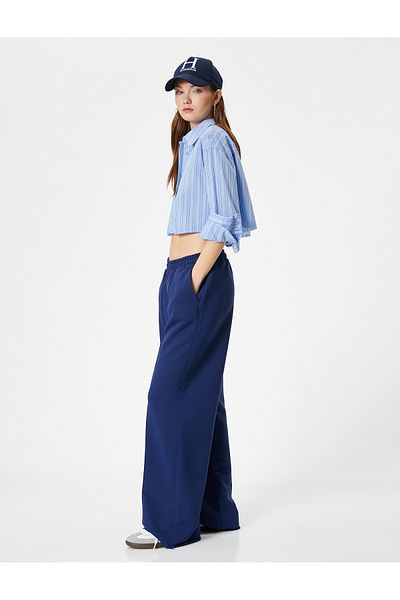 Koton Dark Blue Women's Wide Leg Sweatpants