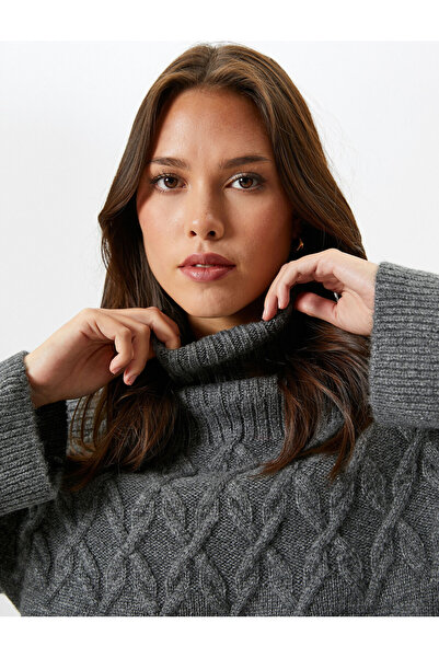 Koton سترة محبوكة برقبة عالية