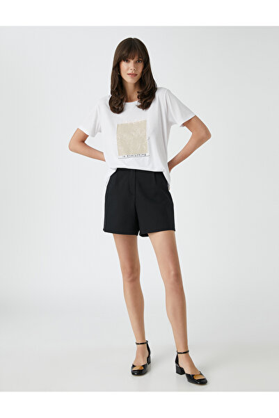 Koton تي شيرت لامع مطبوع بأكمام قصيرة