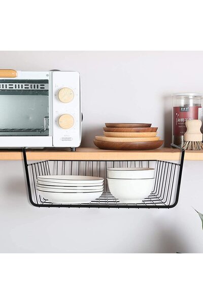 awwaline Coș metalic suspendat pentru organizare și depozitare, Awwaline, neg...