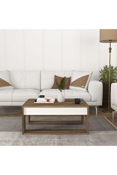 UnicUtil Gorder coffee table, 80 x 60 x 35 cm, White Walnut