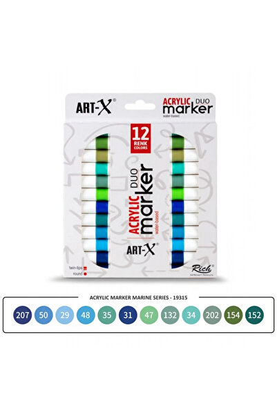 ADN KIRTASİYE art-x acrylic duo marker 12li