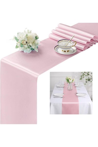 Deko Dekor 30X120 Cotton Satin Powder Pink Runner American Service