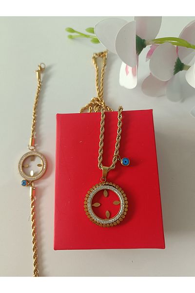 Kudi Quarter Fitted Necklace and Bracelet Set