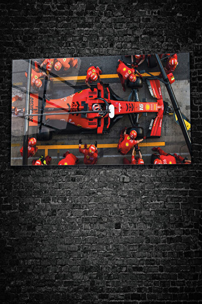 z zizuph Kırmızı Formula 1, F1 Yarış Arabası Temalı, 4 mm Temperli Kırılmaz Cam Tablo