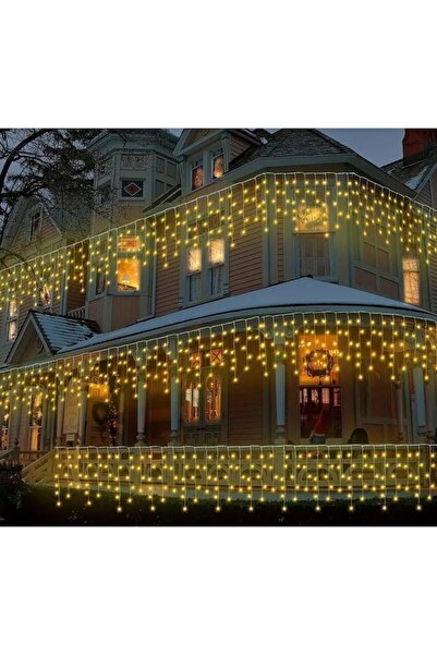 xpress sales Christmas light installation 20m, 500 LEDs, interconnected, icicle curtain style warm white, white w