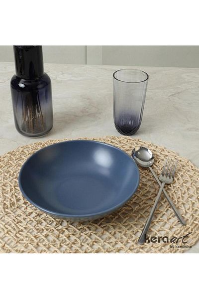 Keramika Alfa Salad Bowl 21 cm Matte Blue Msh
