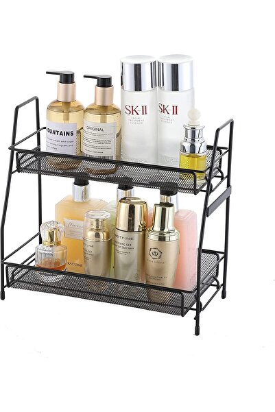 awwaline Organizator multifuncțional cu 2 rafturi, Awwaline, negru, metal