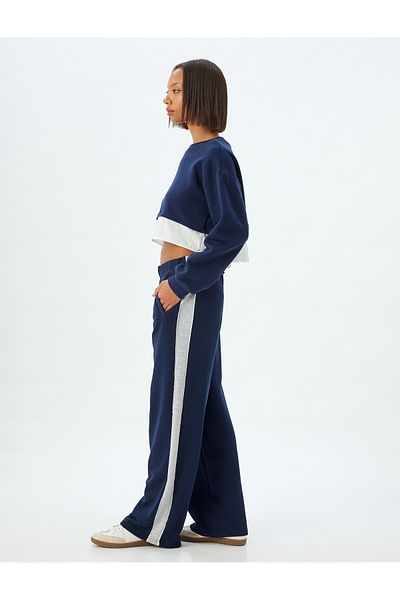 Koton Dark Blue Women's Wide Leg Sweatpants