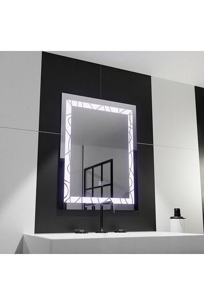 Alista Home LED Rectangular Mirror, 60 x 80 cm, Deco Frame Basic Touch