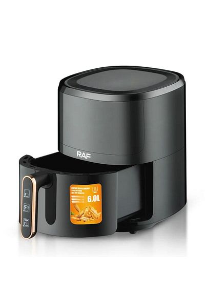 raf AirFryer - 6L Tank, 2400W, Oil-Free Hot Air Fryer, Digital, 8 Programs