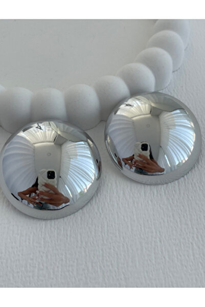 Ervalina Özel Seri Büyük Boy Yuvarlak Plaka Küpe