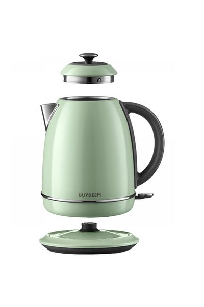 BUYDEEM Fierbator apa K640-CG/EU, 1.7 l, 2400 W, Oprire automata, Indicator LED, Stocare cablu (Verd