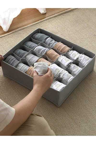 awwaline Organizator de haine cu 20 de compartimente, awwaline, gri, 32 x 32 ...