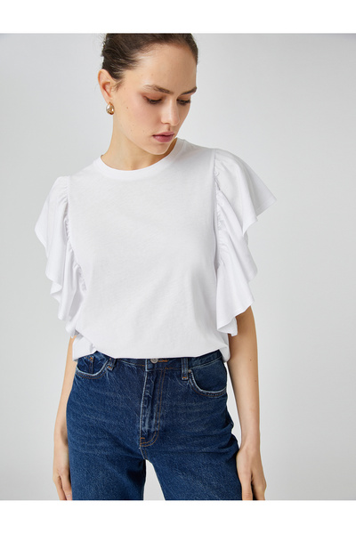 Koton Voluminous Sleeve Crew Neck T-Shirt