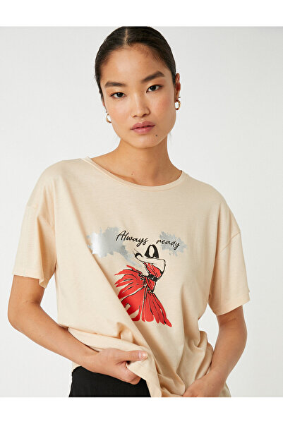 Koton تي شيرت مطبوع مودال ممزوج