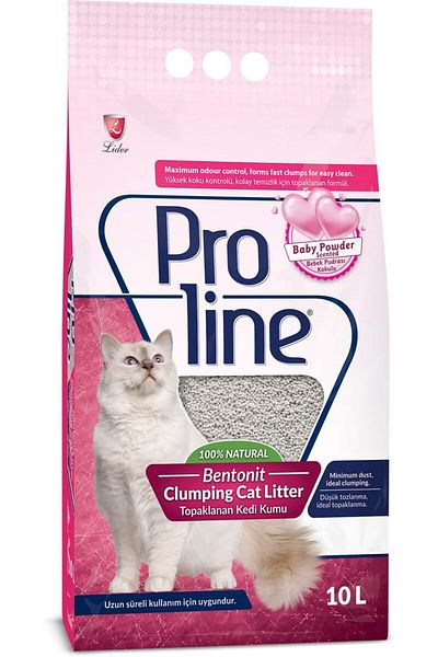 PROLINE رمل قطط بنتونيت ١٠ لتر بودرة أطفال