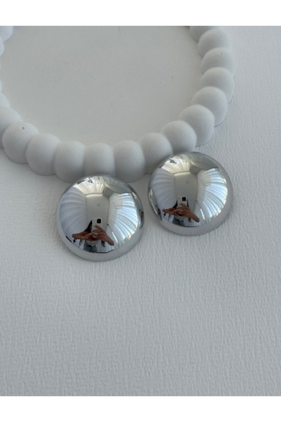 Ervalina Özel Seri Büyük Boy Yuvarlak Plaka Küpe