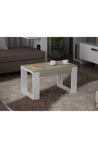UnicUtil UnicUtil Coffee Table, 60 cm x 45 cm x 45 cm, White and Cream