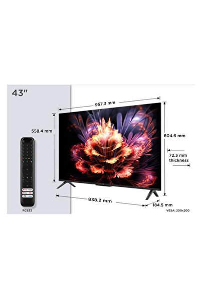 TCL Televizor LED 109 cm (43") 43V6C, Ultra HD 4K, Smart TV, WiFi, CI+