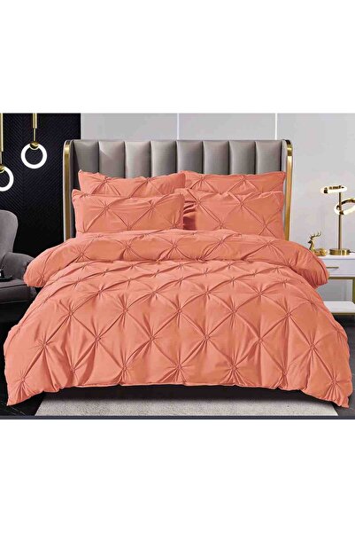 FIONNA.RO Finet Bed Linen With Pleats - Salmon Pink