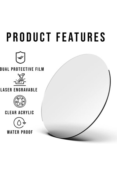 Lamsit Ibdaa Acrylic Circles 3mm Thick 16-Pack (4 Inch, Clear)