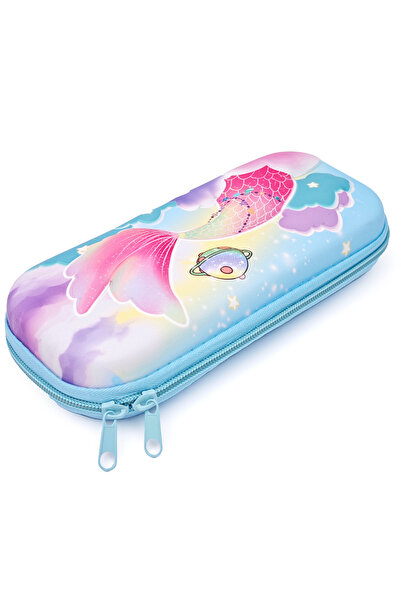 DNS Penar fete etui scolar, cu 1 compartiment 1 fermoar, neechipat, 3D Sirena...