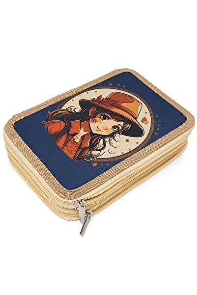 DNS Penar mare fete, 3 compartimente 3 fermoare, neechipat, Portret fata, Ble...