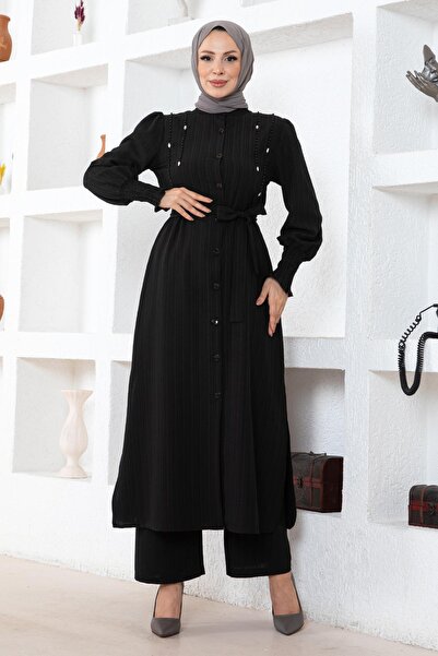 Missvalle Σετ με λεπτομέρειες από μαργαριτάρια μαύρο 19360