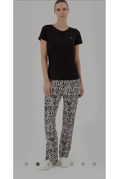 KÜBRAHOME'S Pc8788-X Pajama Set Black