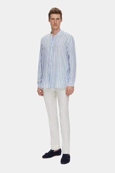 Vakko Striped Patterned Sports Shirt