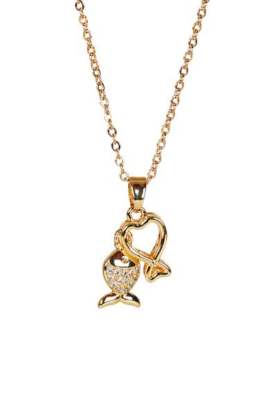ATALYA ACCESSORY Minimal Fish Model Stainless Steel Women's Necklace - Ideal for Gift
