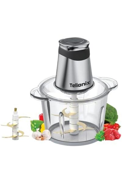 TELIONIX Electric Food Chopper 3L Capacity, 600W Power, 2-Speed Control, Full Copper Motor, 6-Layer