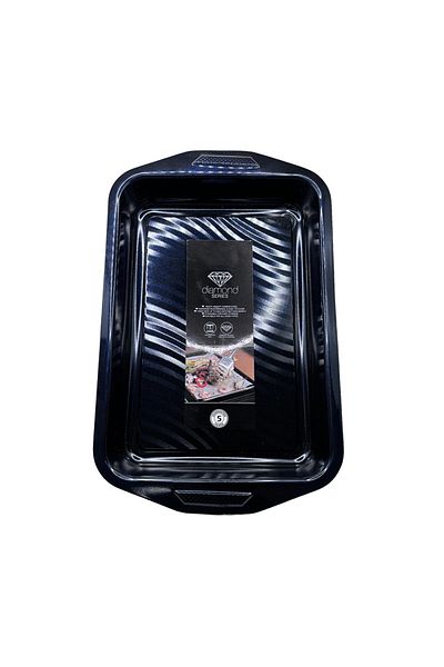 awwaline Rectangular Baking Tray, awwaline, Carbon Steel, Metallic Black, 40 x 25 x 5 cm, Non-Stick, Easy to