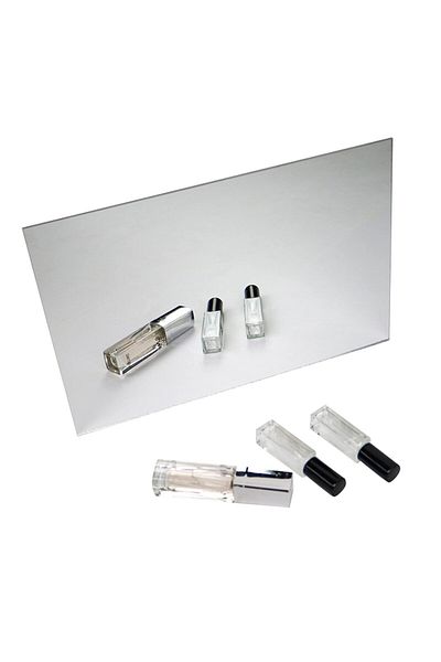 Lamsit Ibdaa Acrylic Sheet 3mm Thick Pack of 2 (Rectangle, Silver Mirror)
