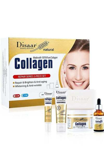 Disaar مجموعة العناية بالبشرة بالكولاجين بنسبة 100%، 5 قطع