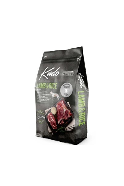 Danube Petfoods Kudo Junior Mediu-Maxi - Dry Food Pressed Cold - Lamb and Rice - 3 kg