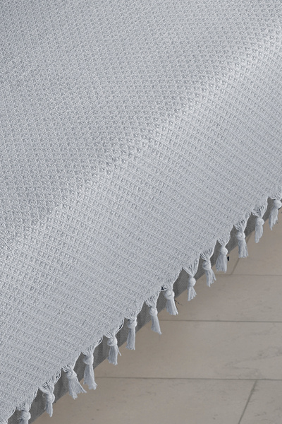 LADYNİL Koltuk Örtüsü Battal Boy Çekyat ve Kanepe Saçaklı Oturma Yeri ve Kolları Kaplayan 115x300cm Gri