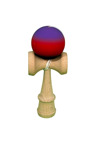 OEM Jucarie interactiva Kendama, cauciucata, rosu-mov- 18x7x7cm