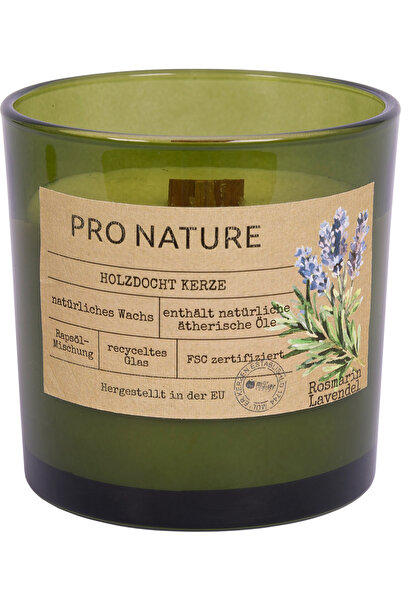 Mueller kerzen Lumanare parfumata in pahar cu fitil de lemn, PRO NATURE, rozm...