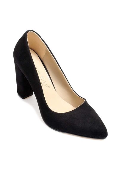 Ayakkabıhane Black Suede Women's High Heeled Shoes Ah1E961261659
