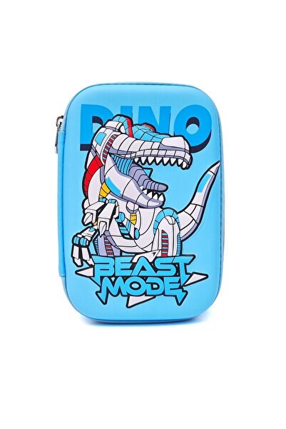 DNS Penar baieti scolar, cu 1 compartiment 1 fermoar, neechipat, 3D Dino, ble...