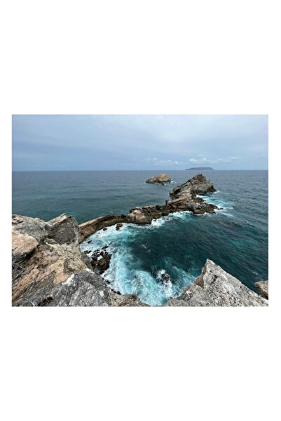 OEM Tablou Canvas, 'Stancile de la marginea lumii', Ocean, Stanci, Valuri, Ce...