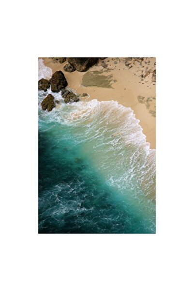 OEM Tablou pe pânză, „Valurile mării pe un țărm nisipos”, Ocean, Valuri, Nisi...