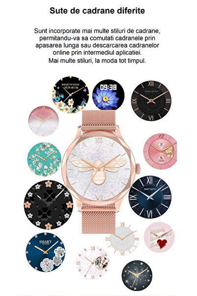 Smart Vibe Έξυπνο ρολόι DTS2™ WATCH - 1,3" AMOLED, Κλήσεις Bluetooth, 24/7 Fitness Tracker, Λουράκι σιλικόνης, Χρυσό