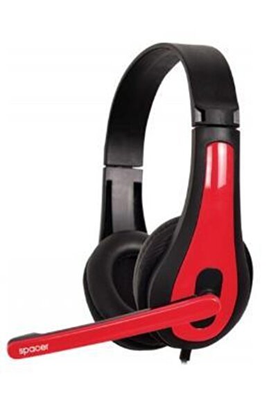 Spacer Ακουστικά με μικρόφωνο SPK-507 (Μαύρο/Κόκκινο)