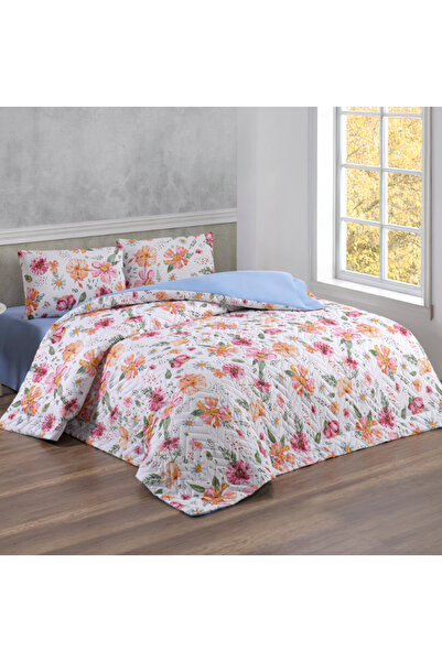 Kristal By Taç Dört Mevsim Renkli Kapitoneli Çift Kişilik Yorgan Konulabilir Ranforce Nevresim Takımı